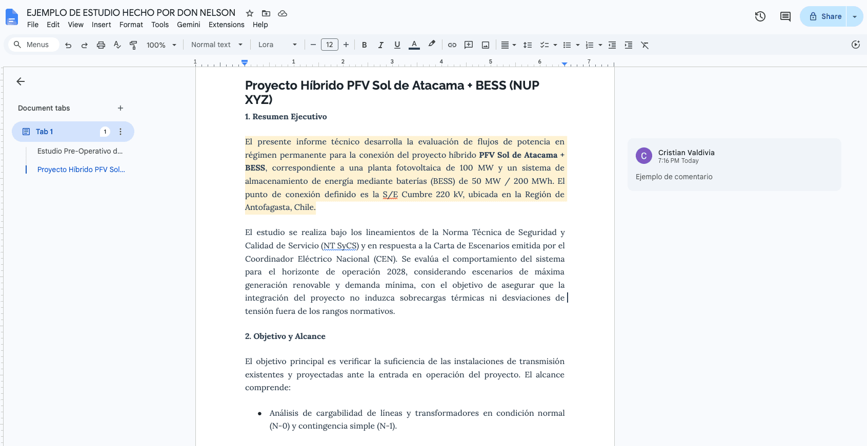 Cómo le dejo los comentarios a Don Nelson en Google Docs